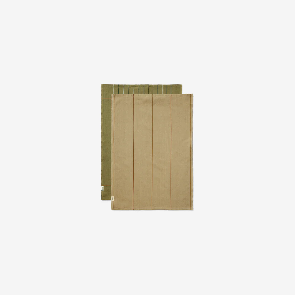 Ferm Living Ito Tea Towel Set Seaweed Flax