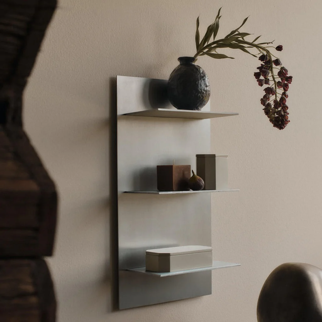Ferm Living Lager Wall Shelf Triple Small Aluminium - Image 2