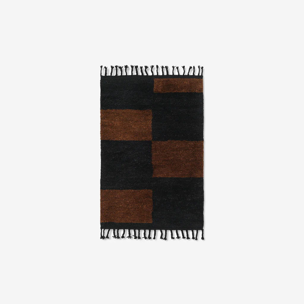 Ferm Living Mara Knotted Rug Large Black / Chocolate