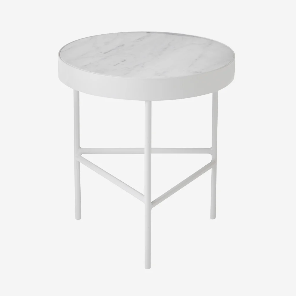Ferm Living Marble Side Table White Carrera - Image 2