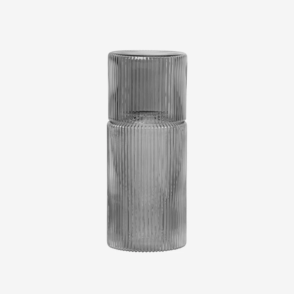 Ferm Living Ripple Carafe Set Small Smoke - Image 4