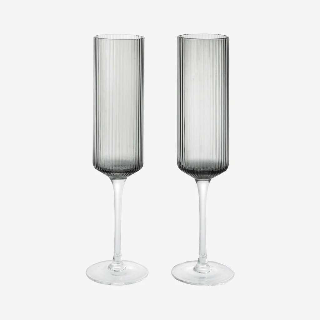 Ferm Living Ripple Champagne Flutes Smoke - Image 4