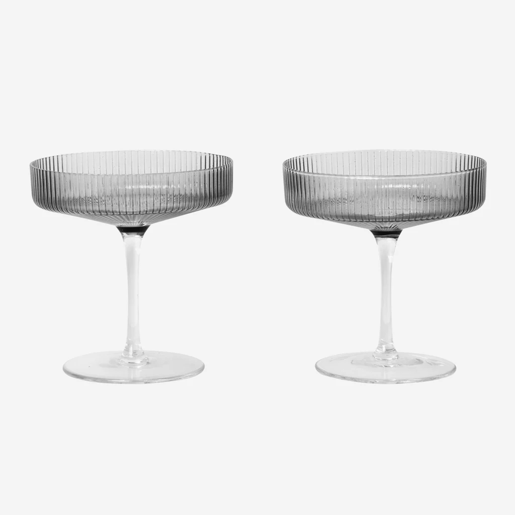 Ferm Living Ripple Champagne Saucer Smoke - Image 3