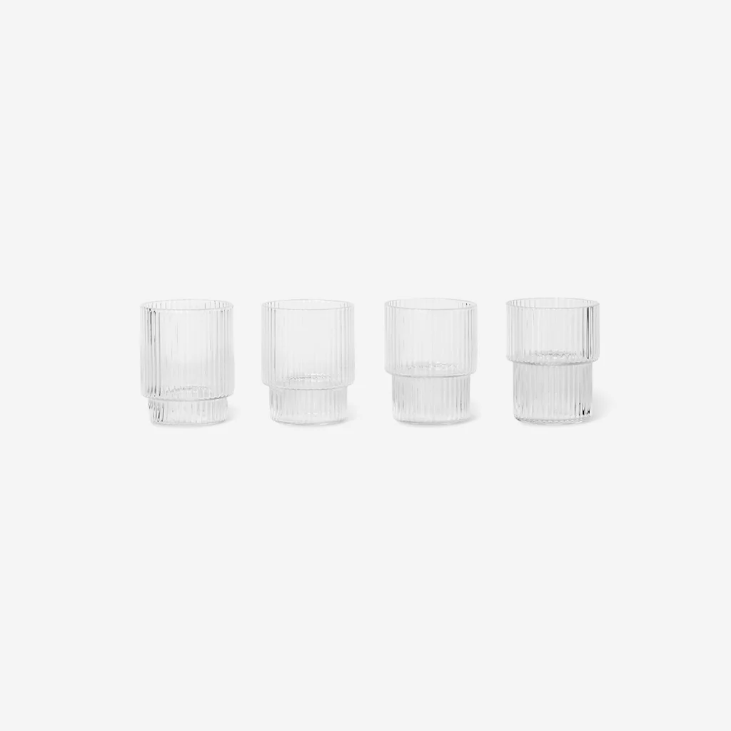 Ferm Living Ripple Glass Set Clear