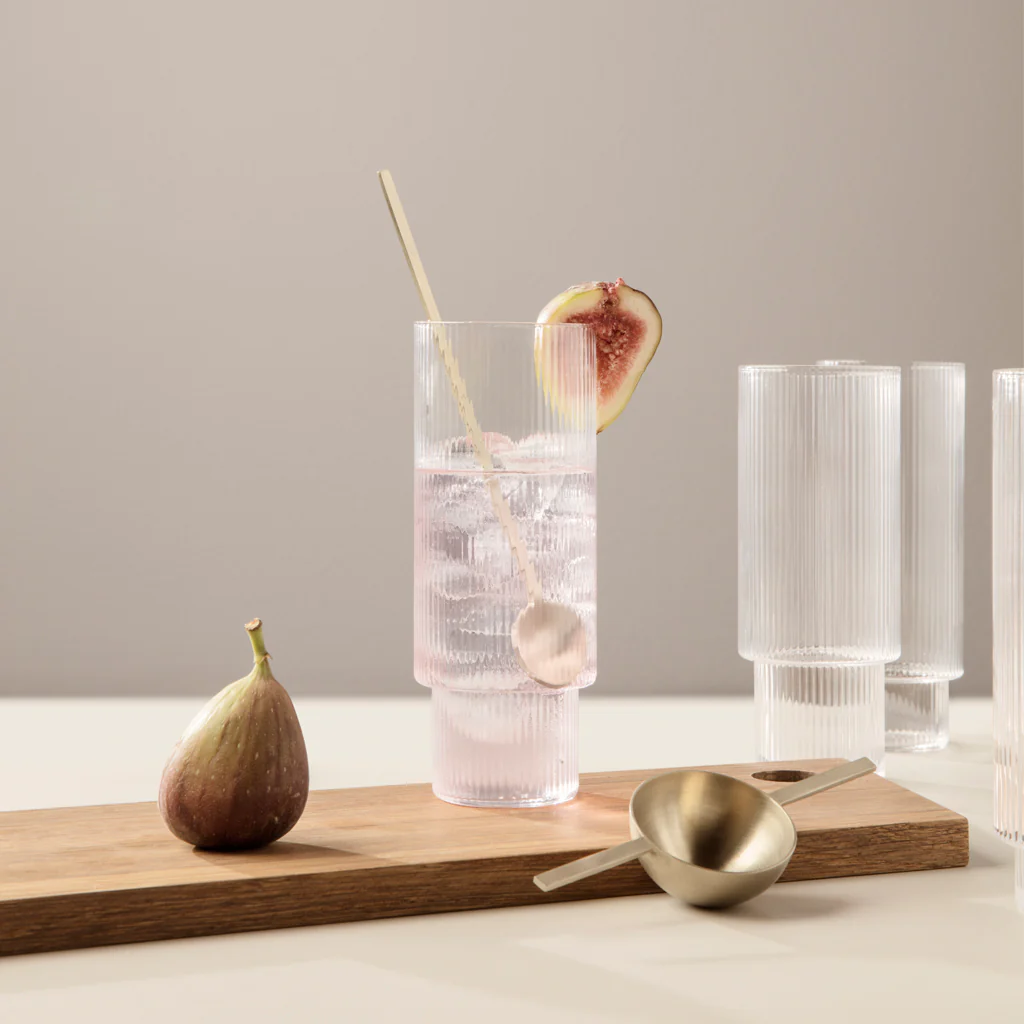 Ferm Living Ripple Long Drink Glass Set Clear - Image 3