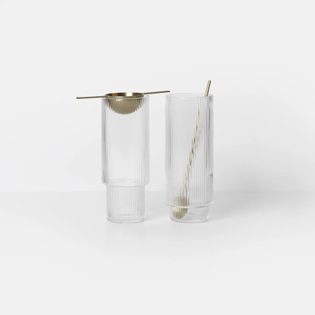 Ferm Living Ripple Long Drink Glass Set Smoke - Image 3