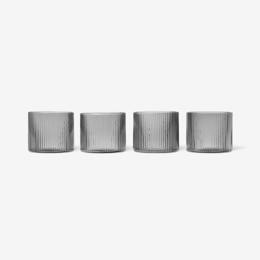 Ferm Living Ripple Low Drink Glasses Smoke - Image 3