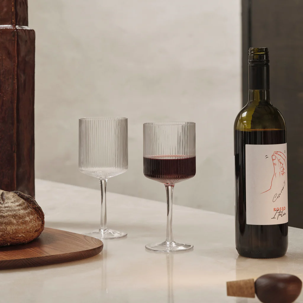 Ferm Living Ripple Red Wine Glasses Clear - Image 2