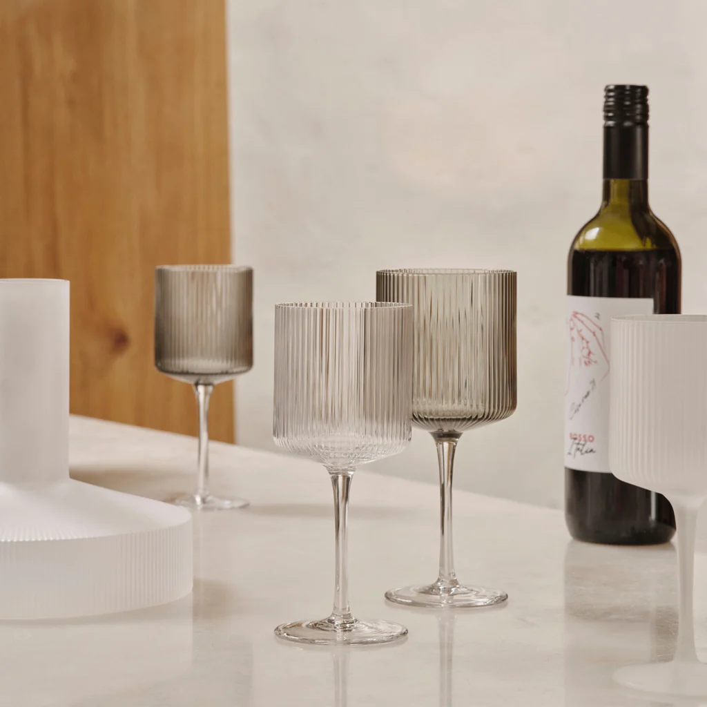 Ferm Living Ripple Red Wine Glasses Clear - Image 3