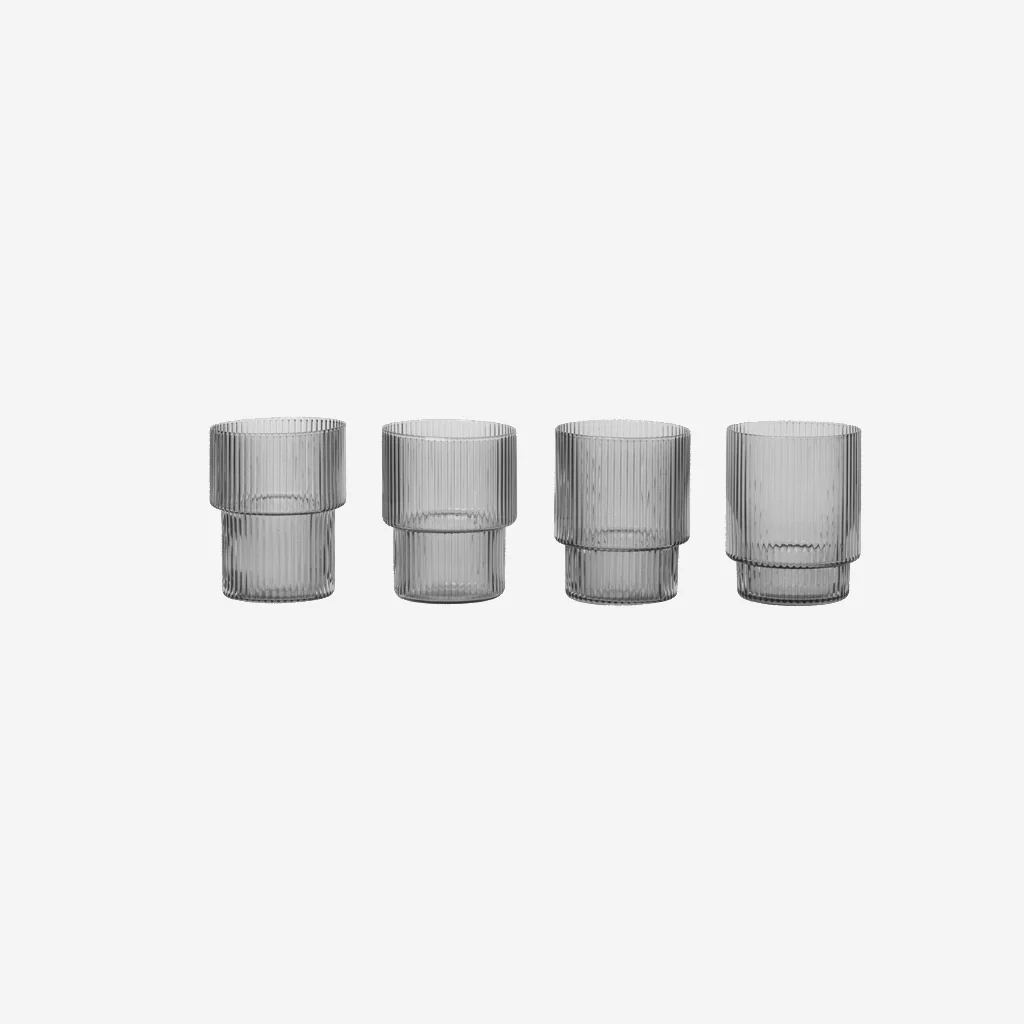 Ferm Living Ripple Shot Glass Set Smoke - Image 3