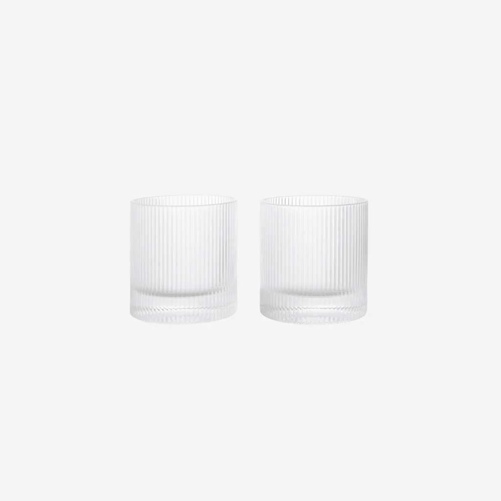Ferm Living Ripple Tumbler Glasses Set of 2 Clear