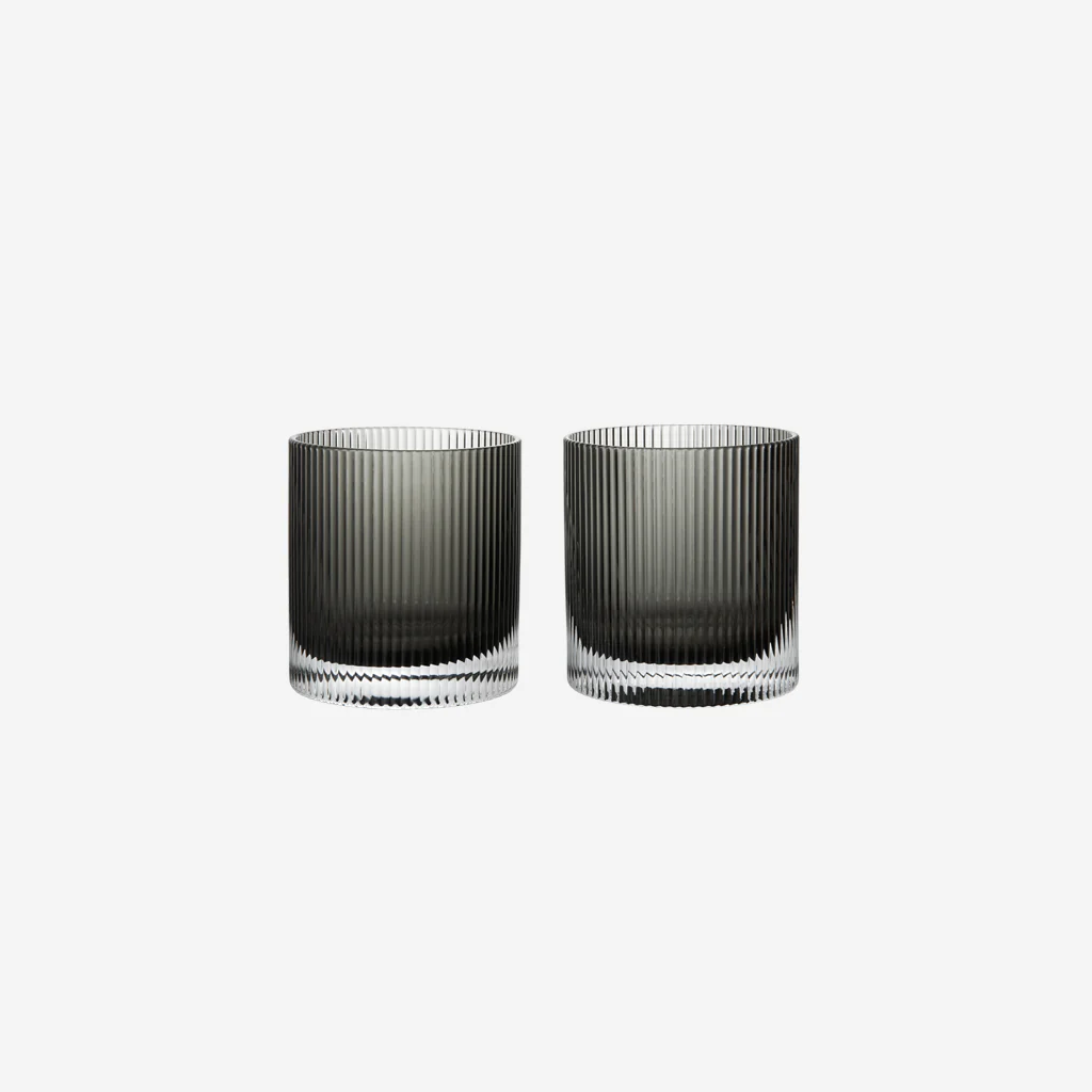 Ferm Living Ripple Tumbler Glasses Set of 2 Smoke