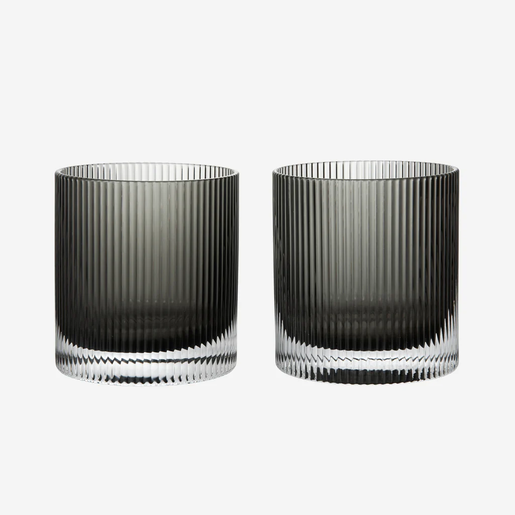 Ferm Living Ripple Tumbler Glasses Set of 2 Smoke - Image 5