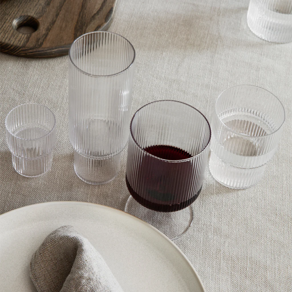 Ferm Living Ripple Wine Glass Set Clear - Image 2