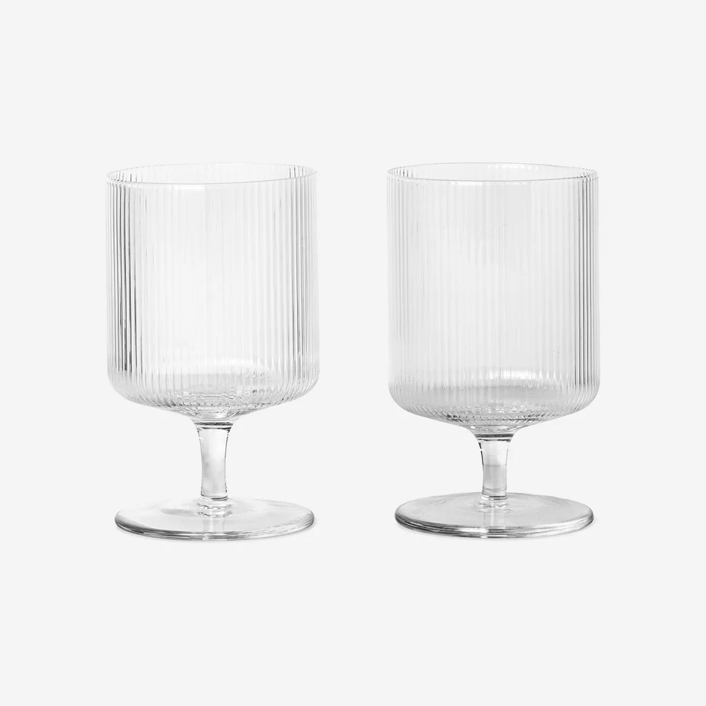 Ferm Living Ripple Wine Glass Set Clear - Image 3