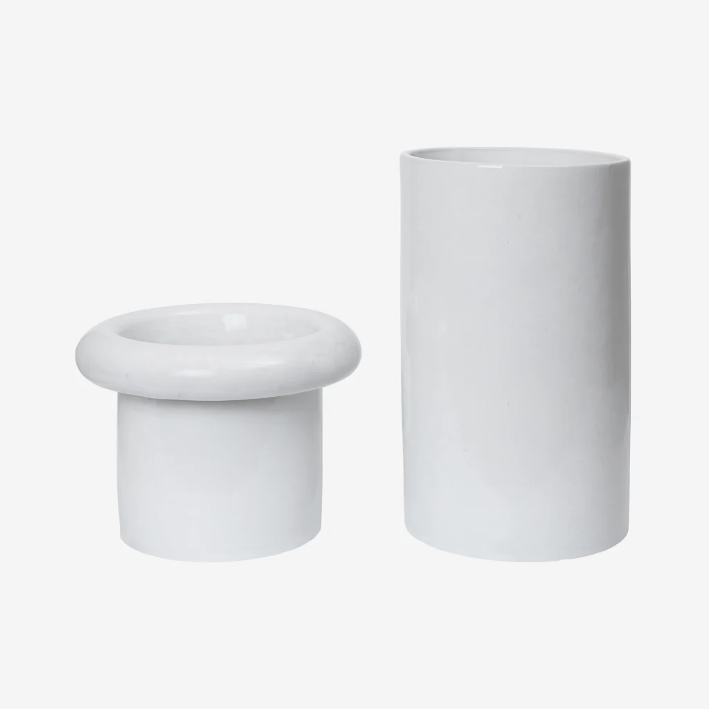 Ferm Living Rollo Pot White Large - Image 4