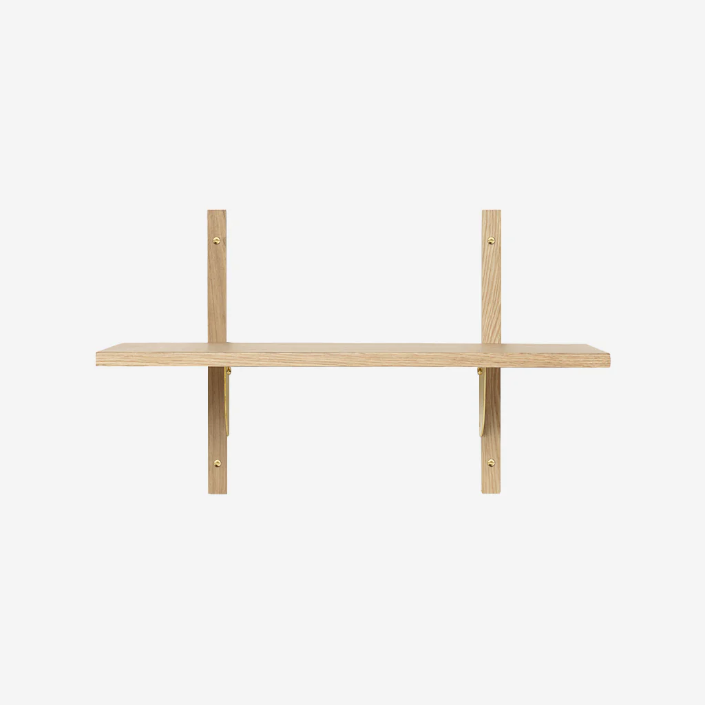 Ferm Living Sector Shelf Single Narrow Oak Brass - Image 3