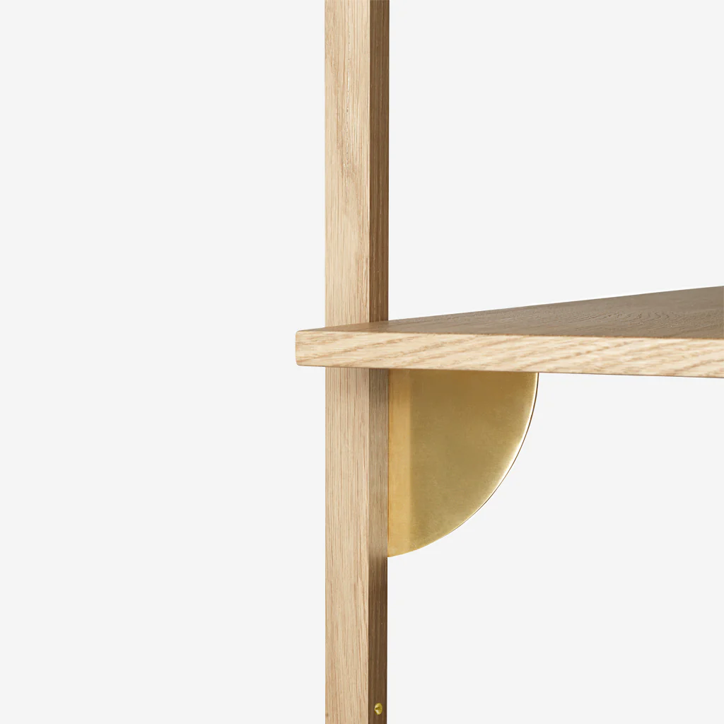 Ferm Living Sector Shelf Single Narrow Oak Brass - Image 5