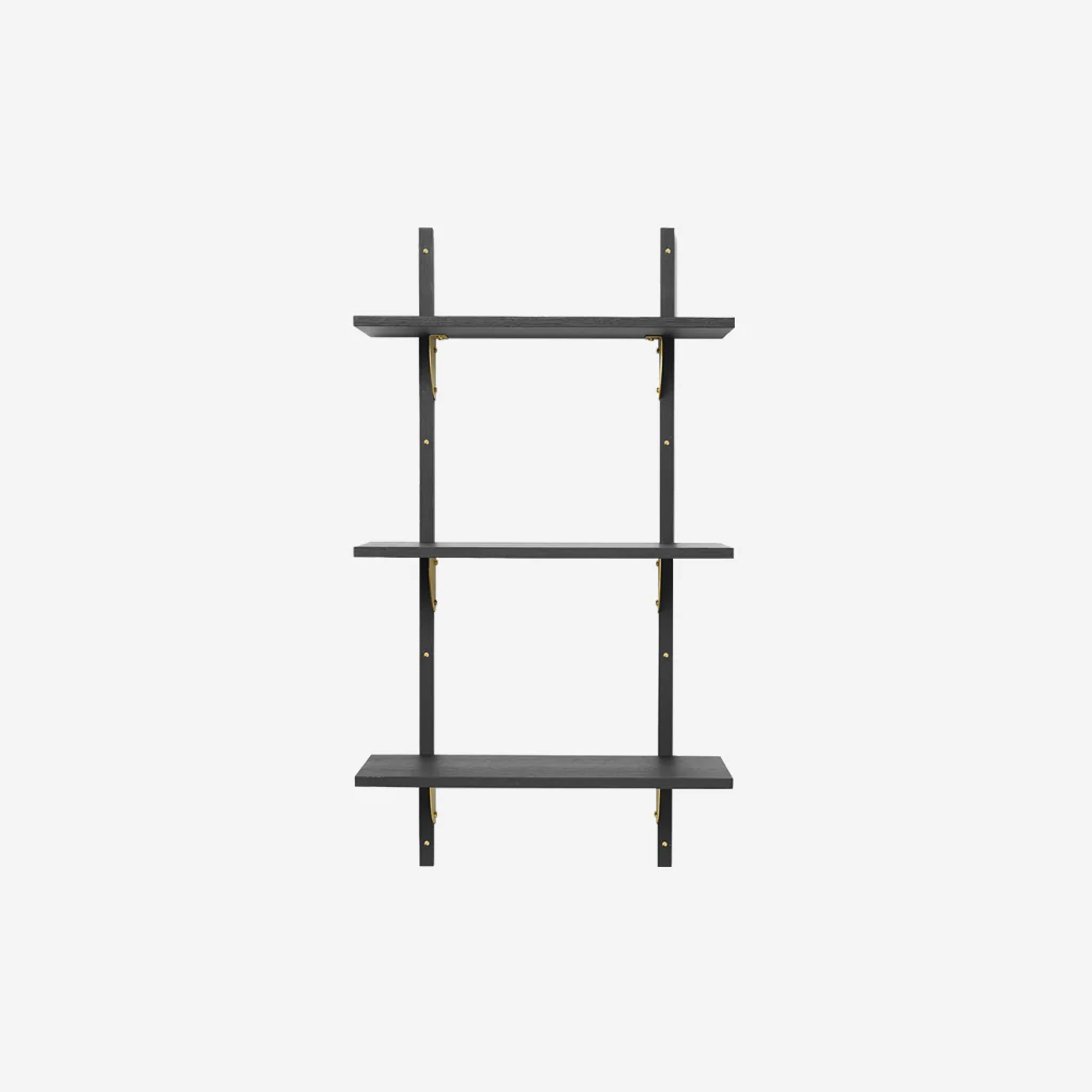 Ferm Living Sector Shelf Triple Narrow Black Brass