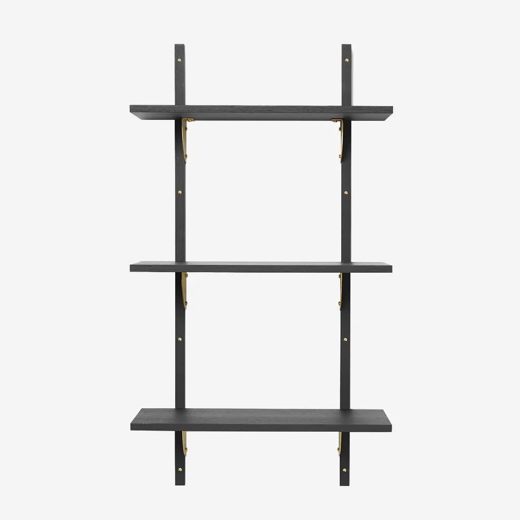 Ferm Living Sector Shelf Triple Narrow Black Brass - Image 2