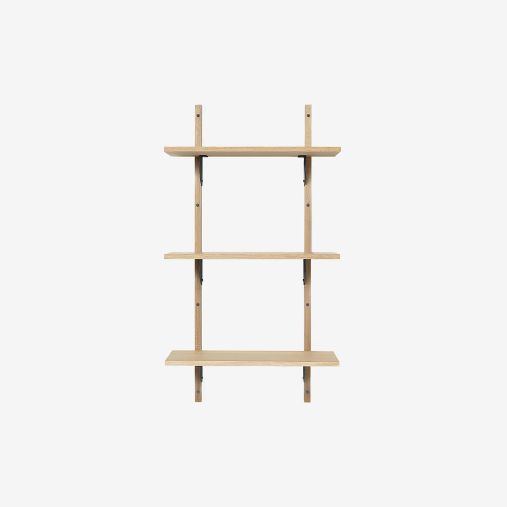 Ferm Living Sector Shelf Triple Narrow Oak Black