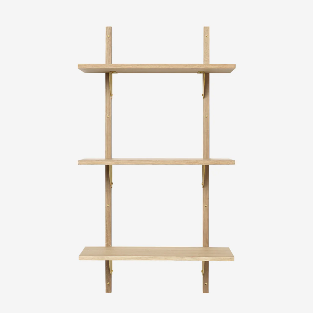 Ferm Living Sector Shelf Triple Narrow Oak Brass - Image 3