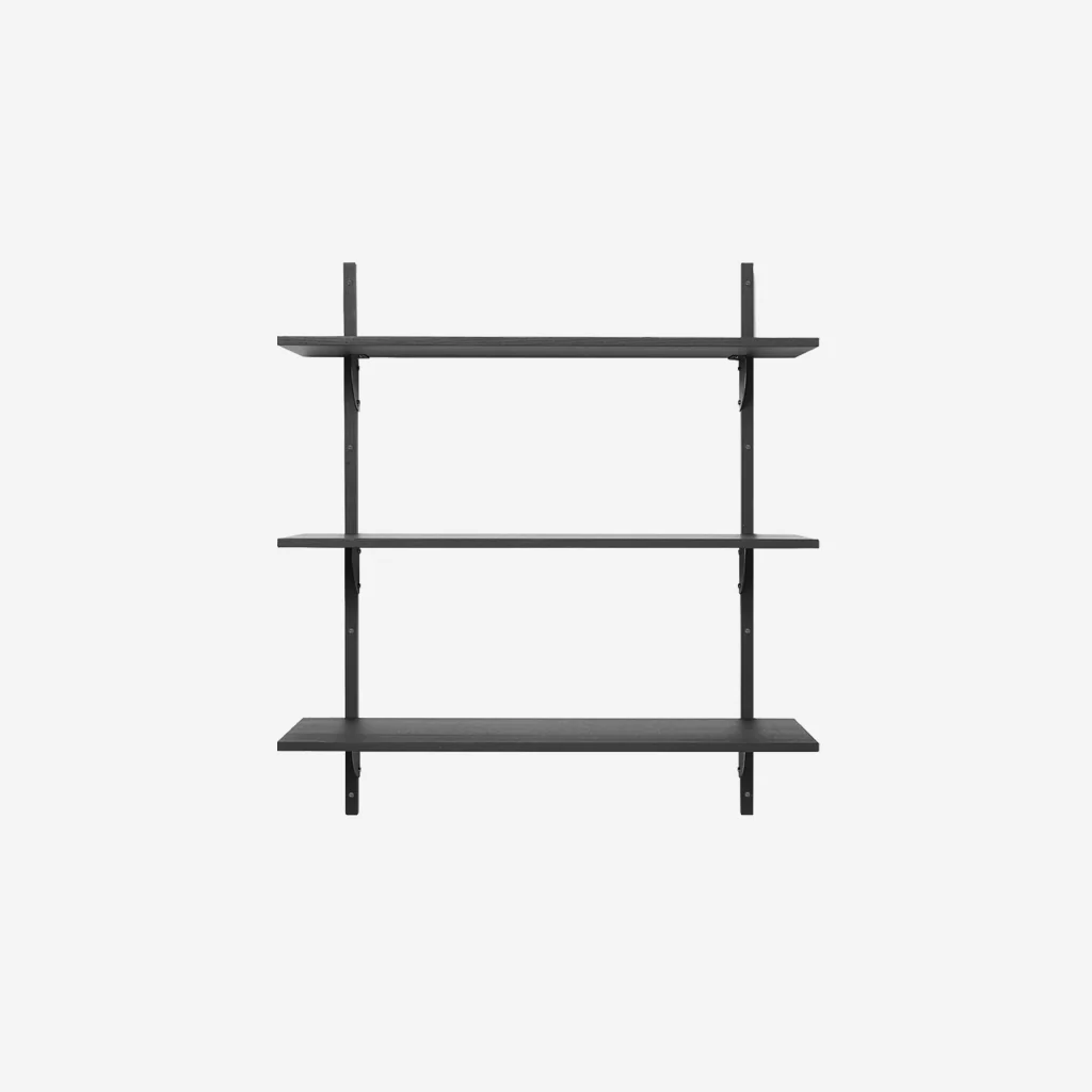 Ferm Living Sector Shelf Triple Wide Black Black