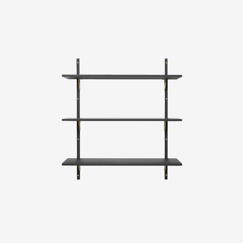 Ferm Living Sector Shelf Triple Wide Black Brass