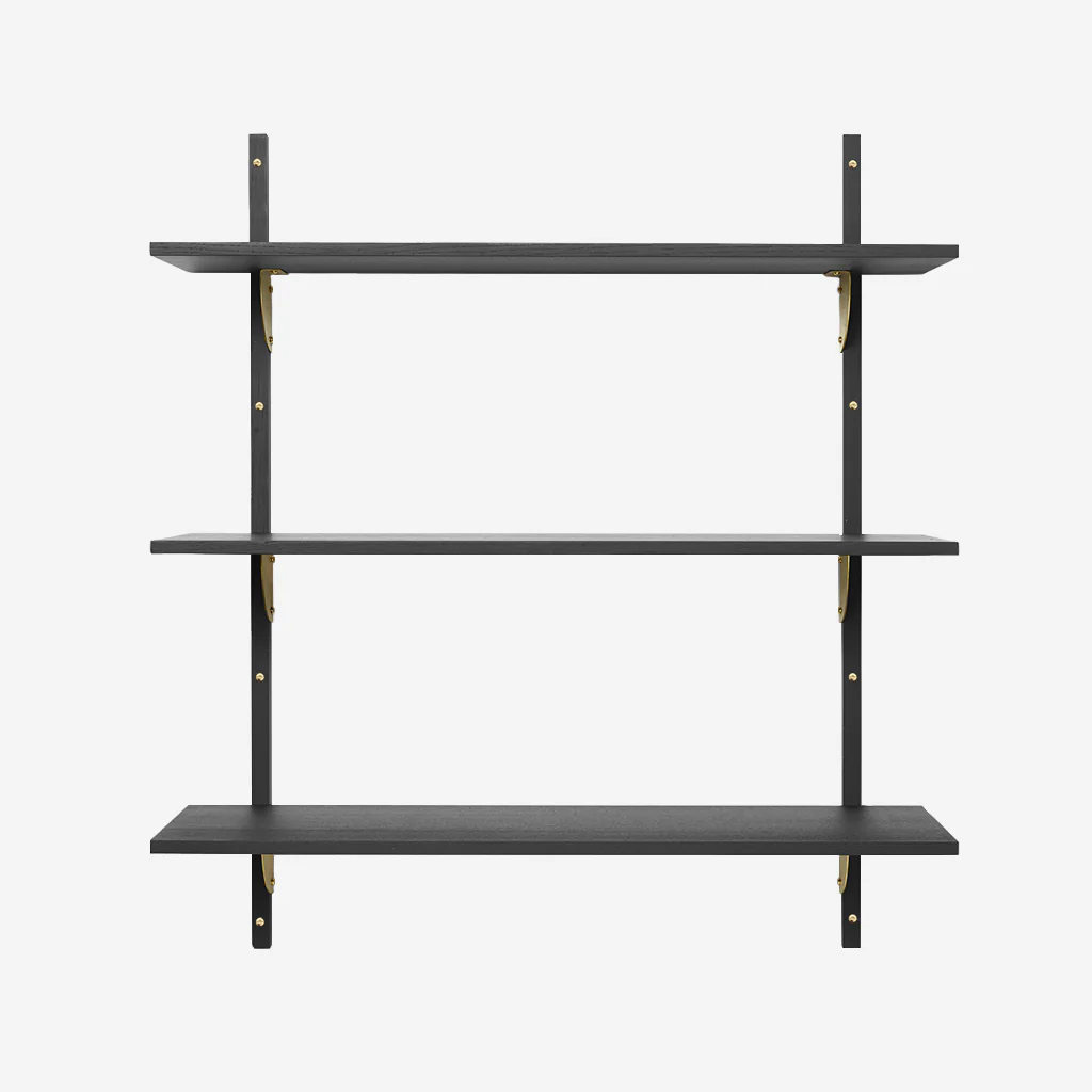 Ferm Living Sector Shelf Triple Wide Black Brass - Image 2