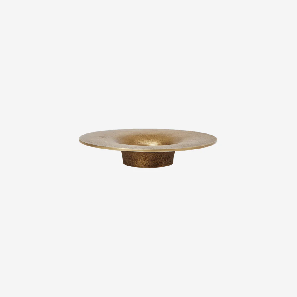 Ferm Living Soothe Block Candle Holder Brass