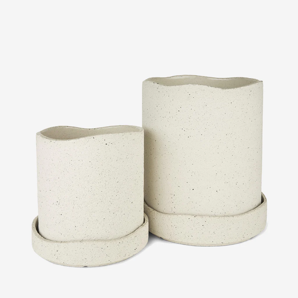 Ferm Living Uneru Pots White Large Ø16 - Image 3