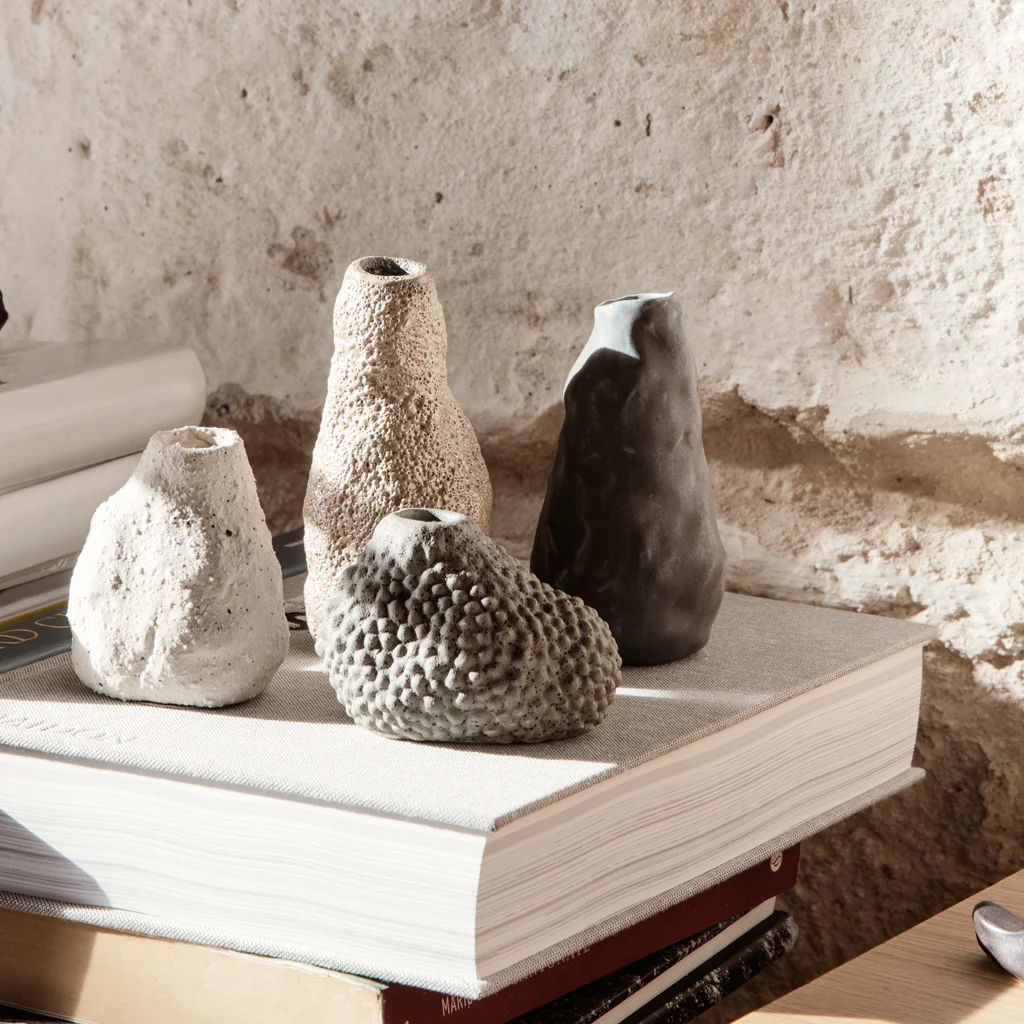Ferm Living Vulca Vase Off White Stone Mini - Image 2
