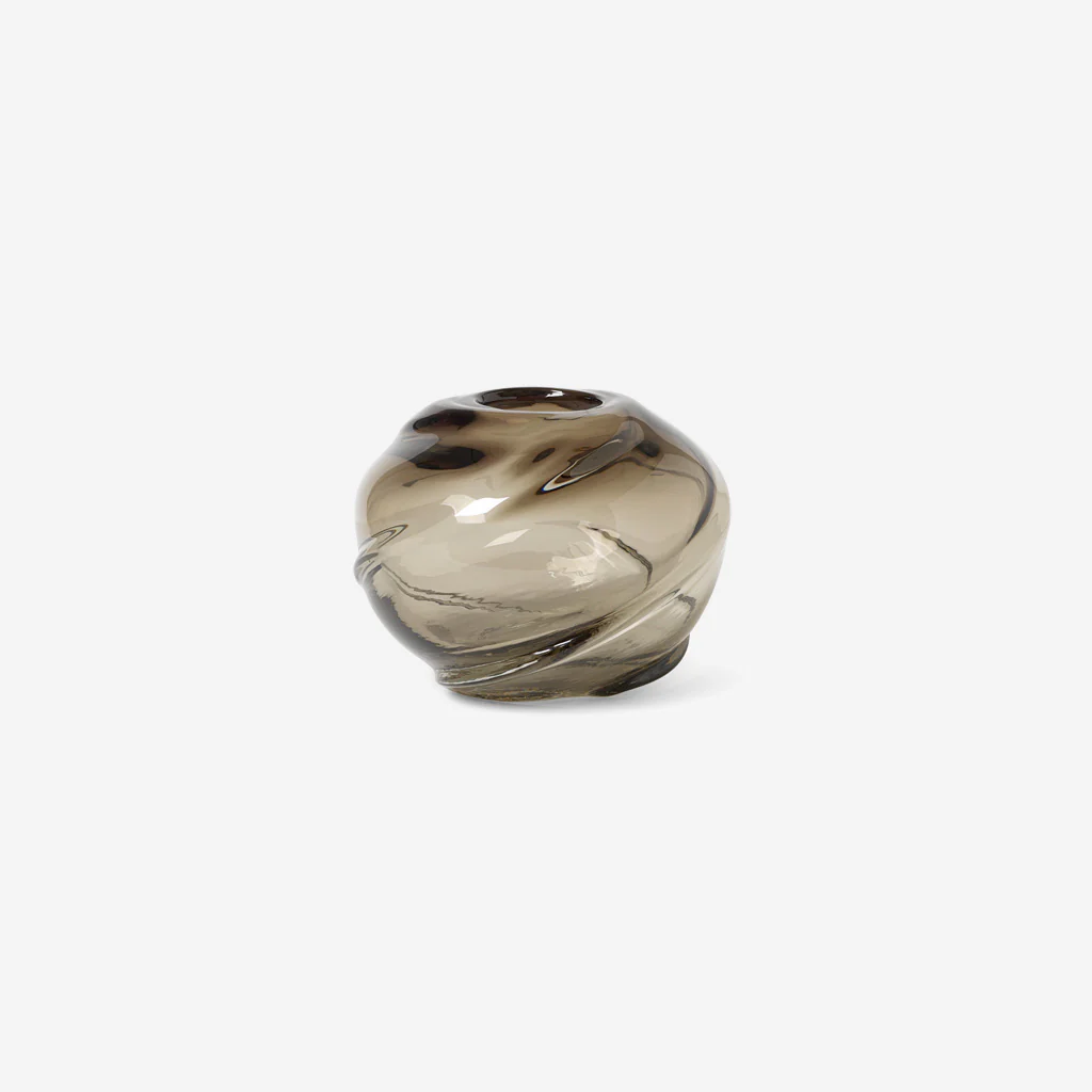 Ferm Living Water Swirl Vase Round Smoked Grey