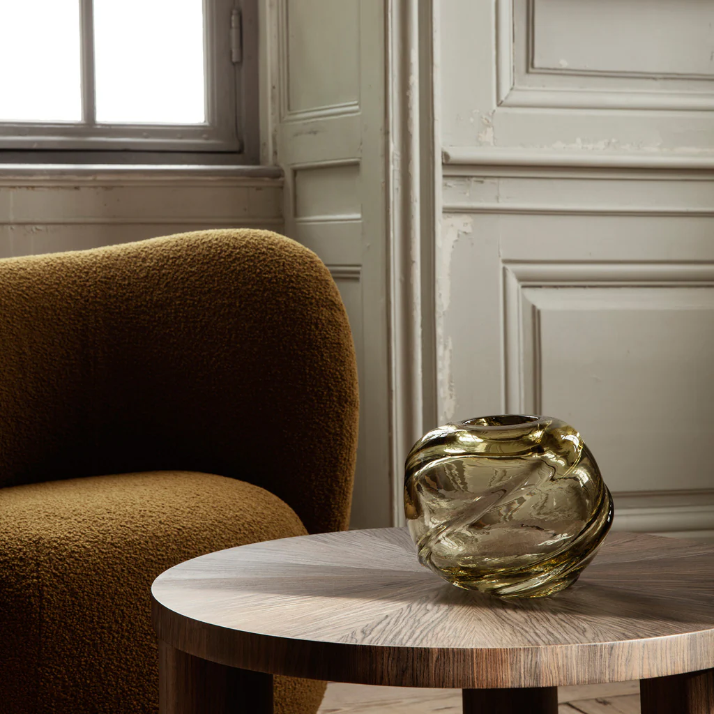 Ferm Living Water Swirl Vase Round Smoked Grey - Image 2