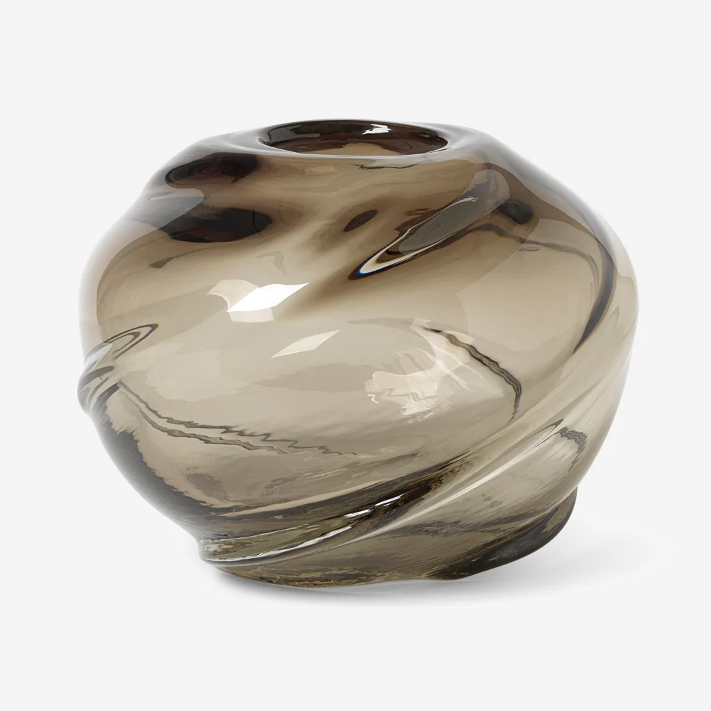 Ferm Living Water Swirl Vase Round Smoked Grey - Image 3
