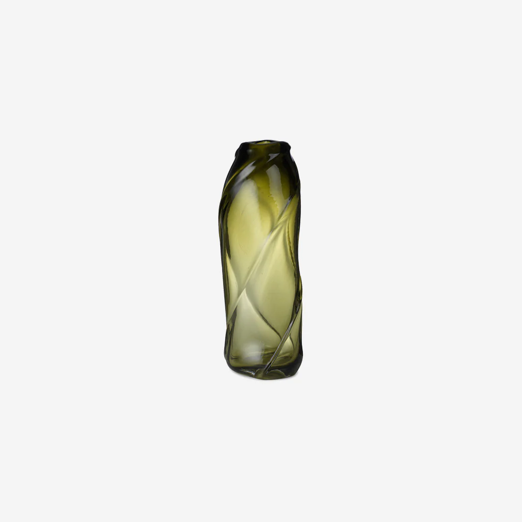 Ferm Living Water Swirl Vase Tall Moss Green