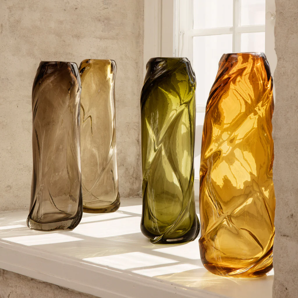 Ferm Living Water Swirl Vase Tall Moss Green - Image 4