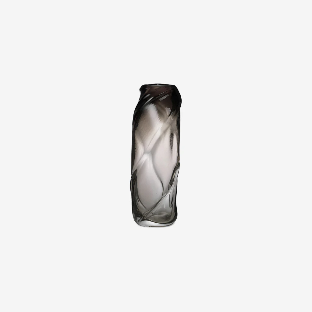 Ferm Living Water Swirl Vase Tall Smoked Grey