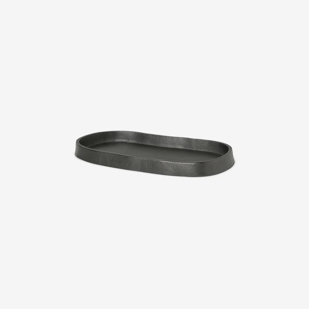 Ferm Living Yama Tray Oval Blackened Aluminium