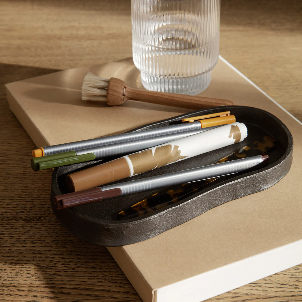 Ferm Living Yama Tray Oval Blackened Aluminium - Image 2