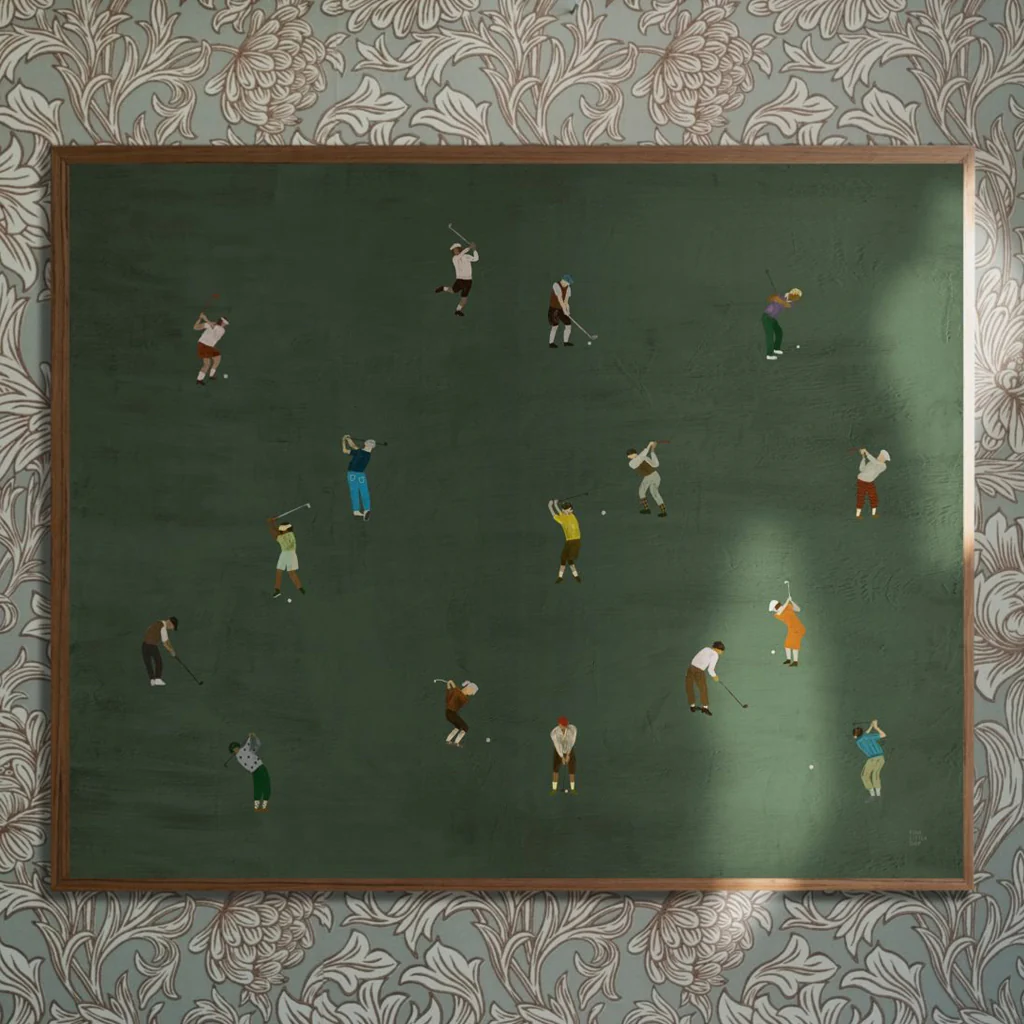 Fine Little Day Golfers Print 50x70cm - Image 3