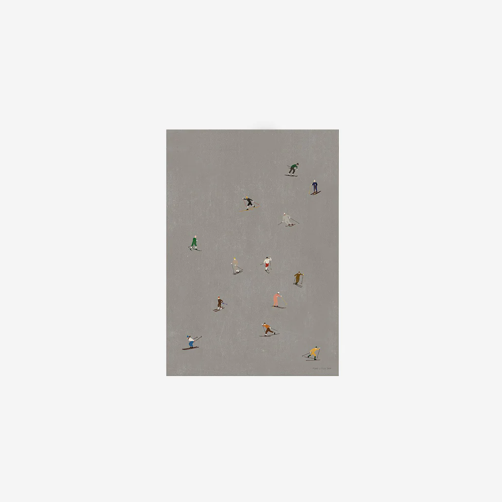 Fine Little Day Skiers Print 70x50cm