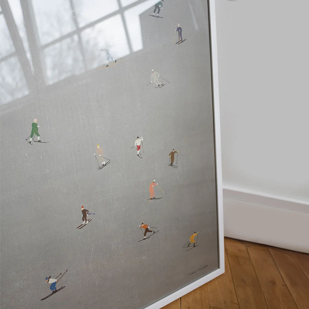 Fine Little Day Skiers Print 70x50cm - Image 2