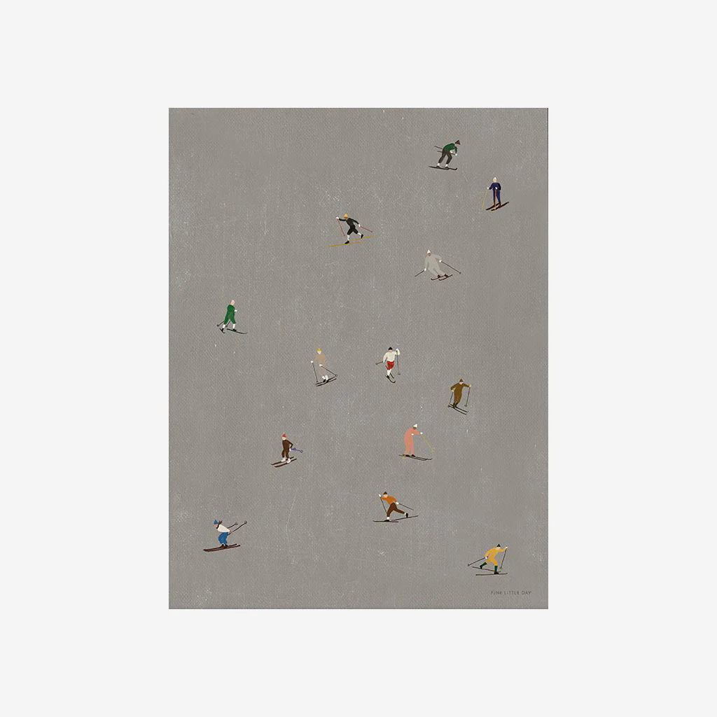 Fine Little Day Skiers Print 70x50cm - Image 3