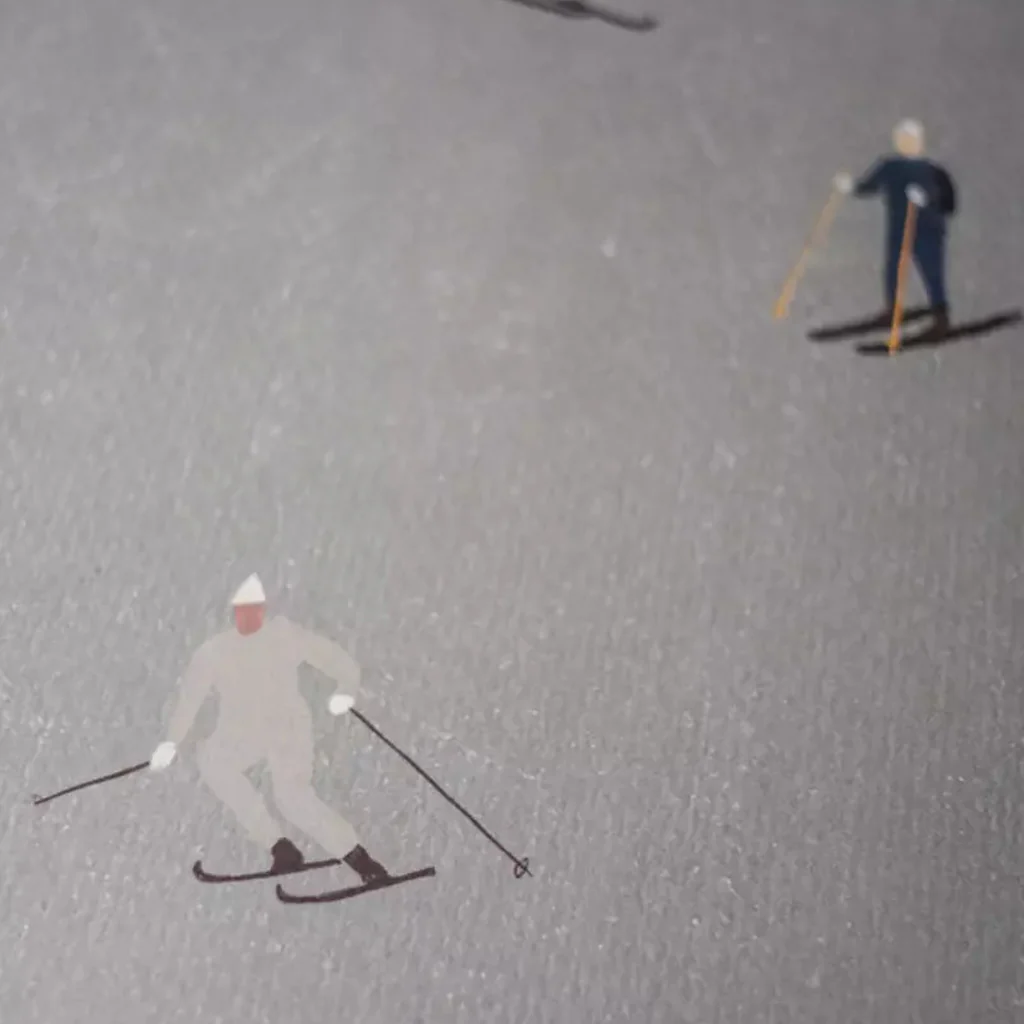 Fine Little Day Skiers Print 70x50cm - Image 5