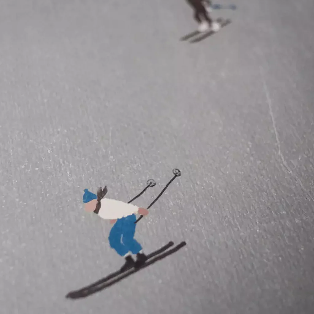 Fine Little Day Skiers Print 70x50cm - Image 6