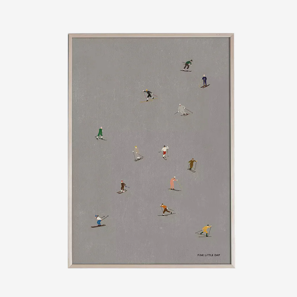 Fine Little Day Skiers Print 70x50cm - Image 7
