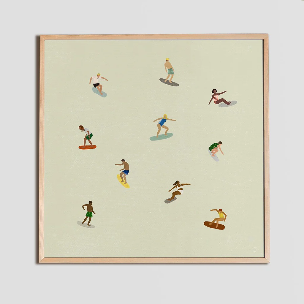 Fine Little Day Surfers Print 40x40cm - Image 2