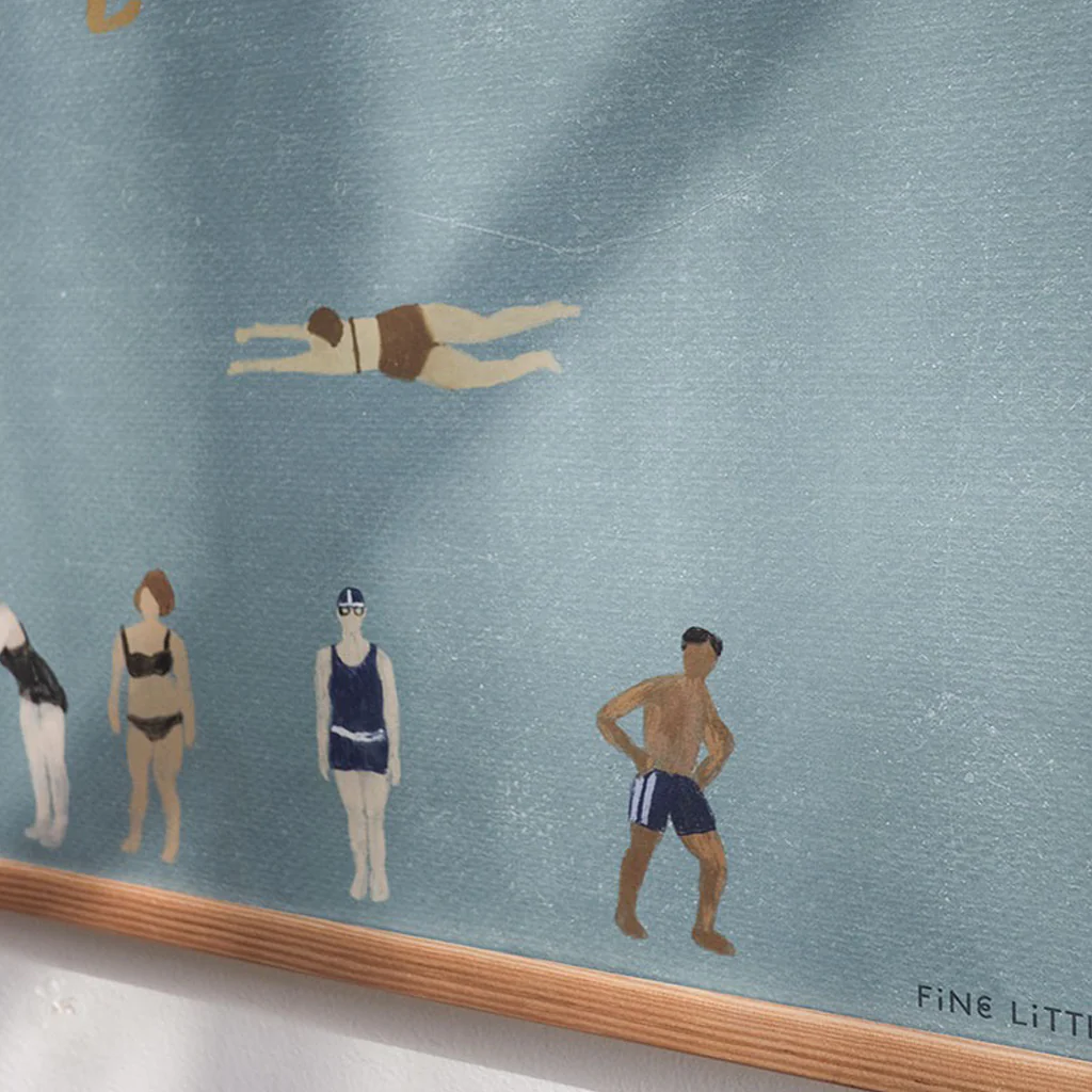 Fine Little Day Swimmers Print Blue 40x50cm - Image 2