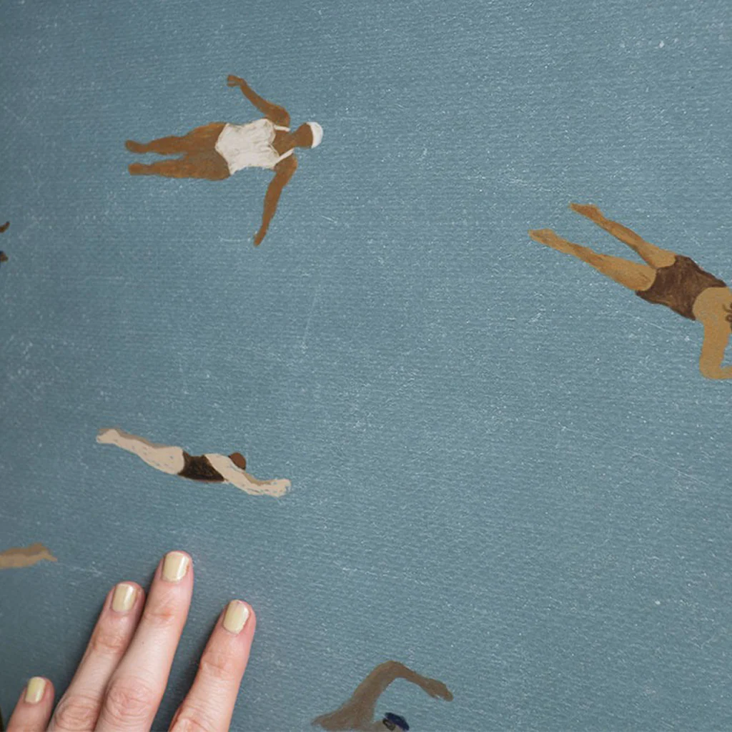 Fine Little Day Swimmers Print Blue 40x50cm - Image 4
